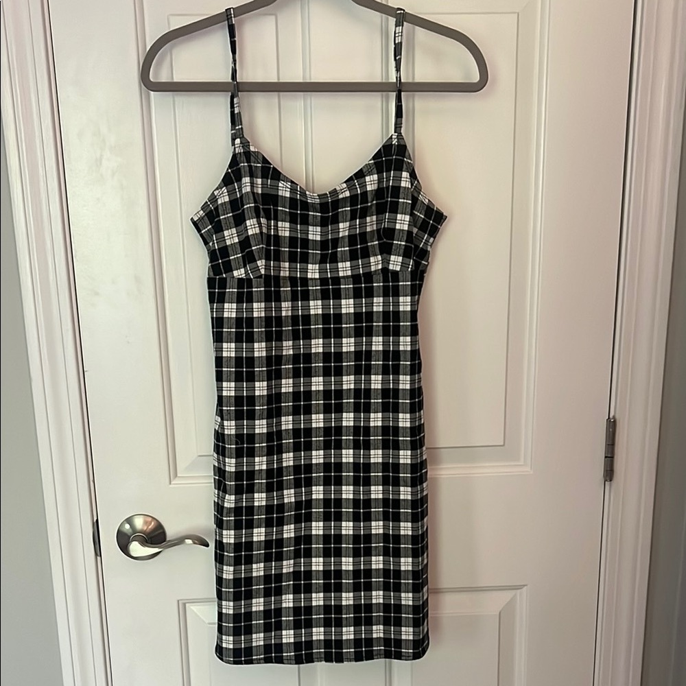 Black and White Plaid Women's Dress